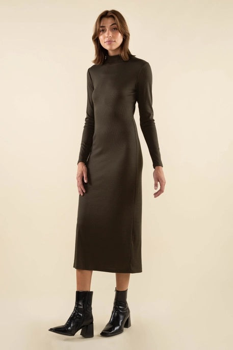Shana Turtleneck Rib Bodycon Dress