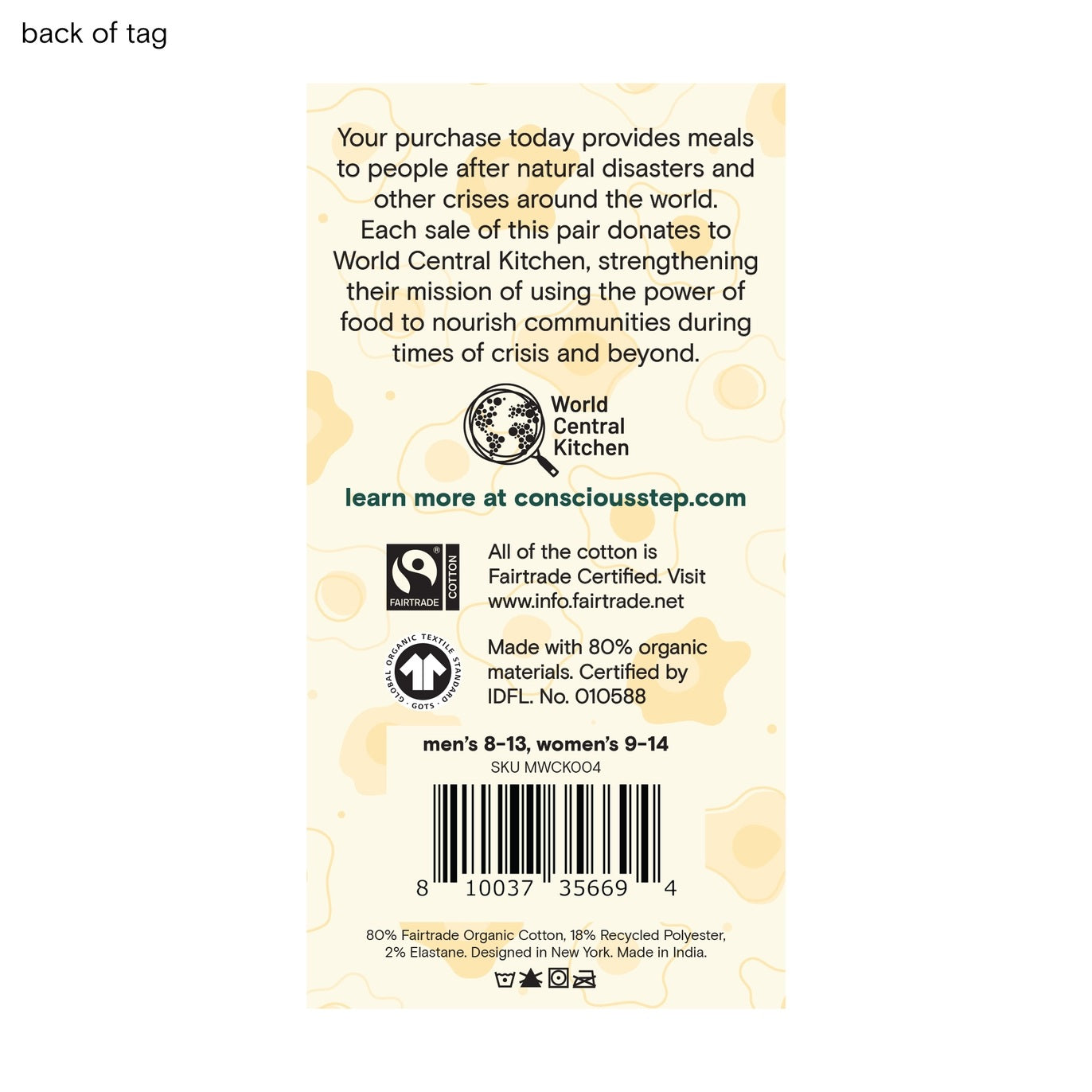 Conscious Step, Socks That Provide Meals - Sunny Side Up