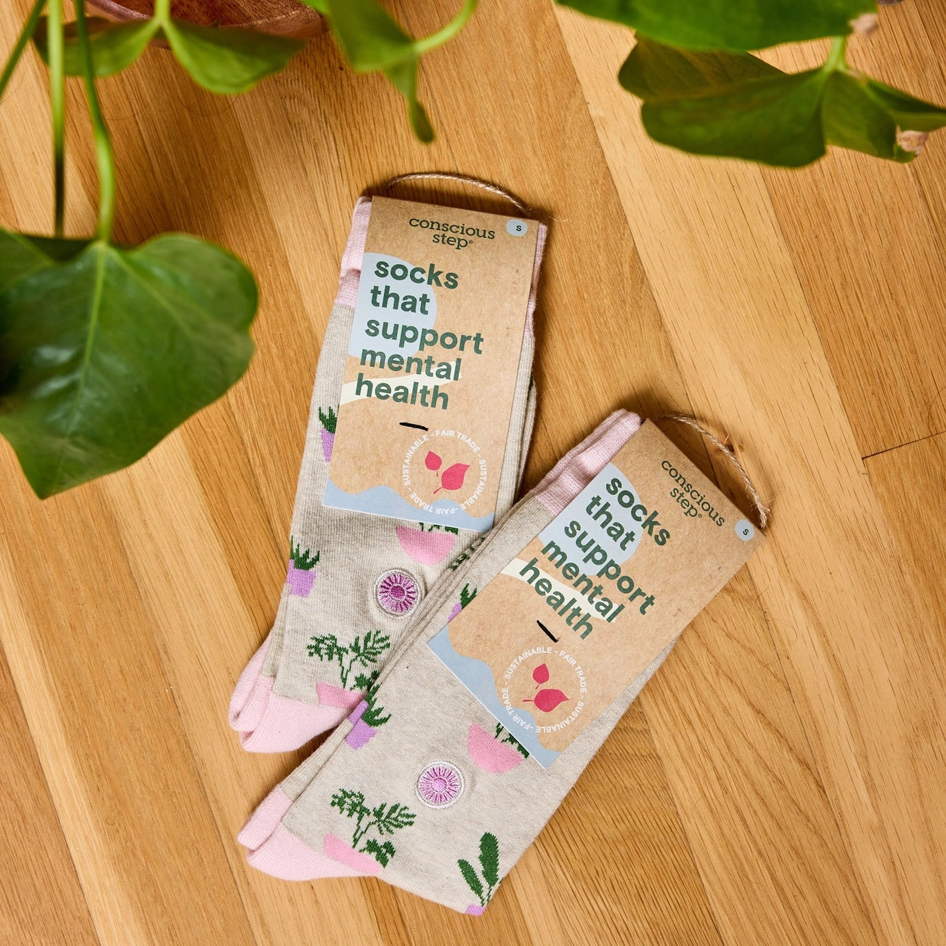 Conscious Step, Socks That Support Mental Health - Happy Houseplants