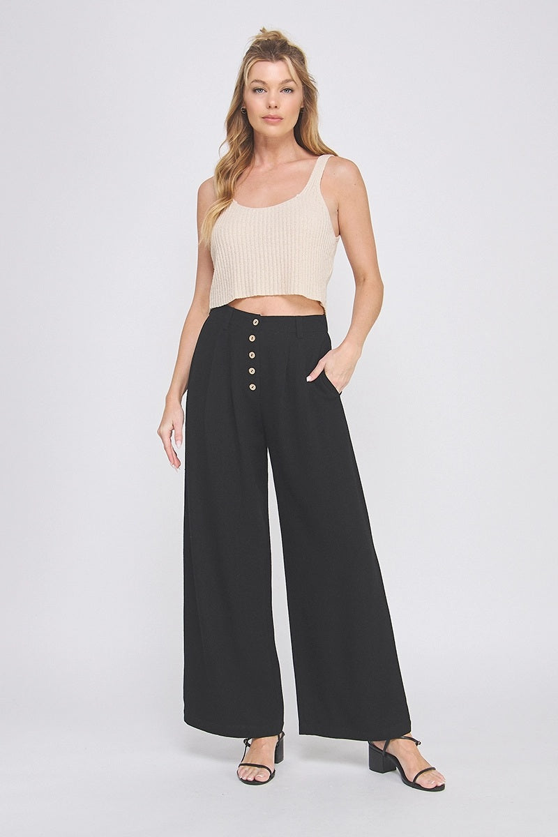 Linen High Waisted Palazzo Pants