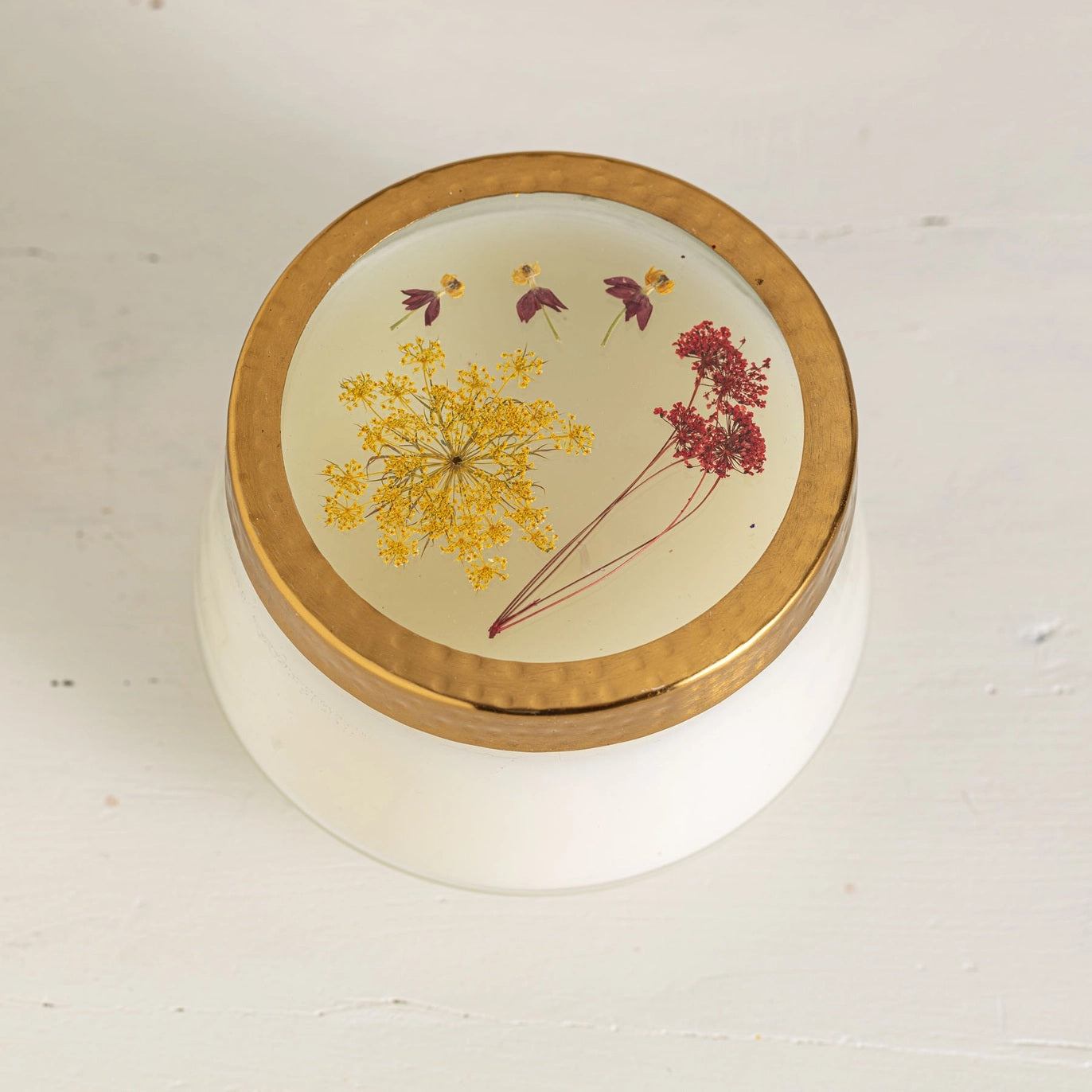 Rosy Rings, Spicy Apple Pressed Flower Candle
