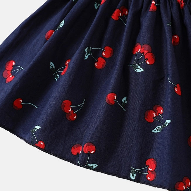 Strappy Cotton Cherry Dress for Baby Girl