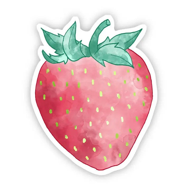 Big Moods, Strawberry Watercolor Vinyl Sticker