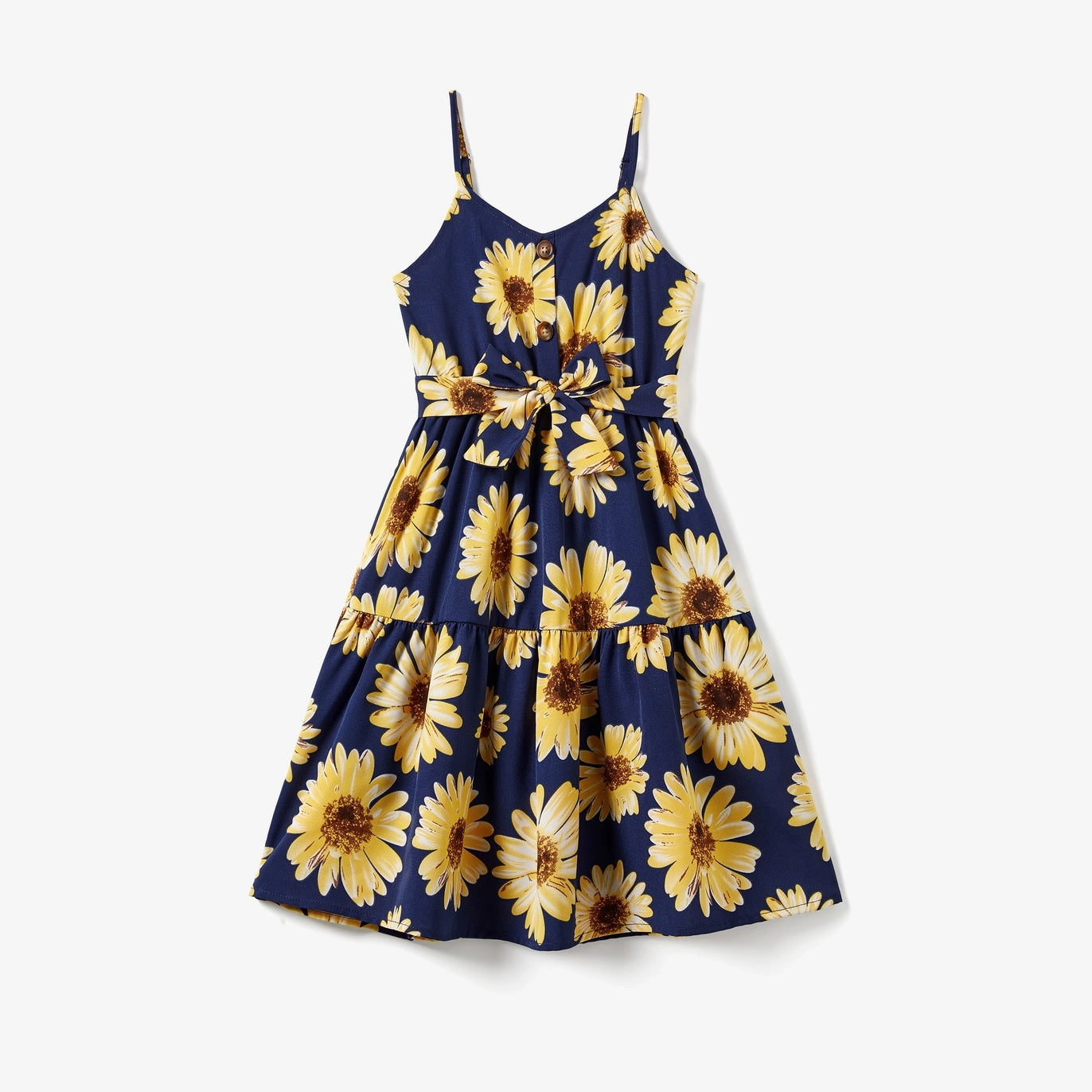 Flowy Sunflower Romper Dress For Baby Toddler Kids
