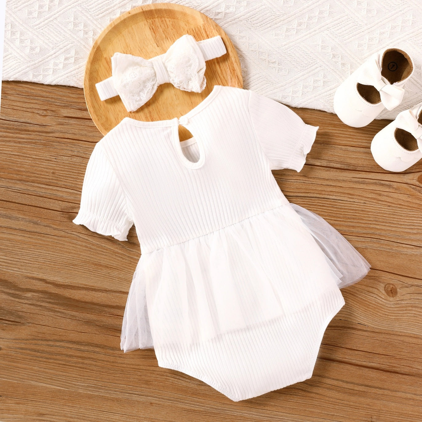 2-Piece Sweet Tulle Romper Headband Set