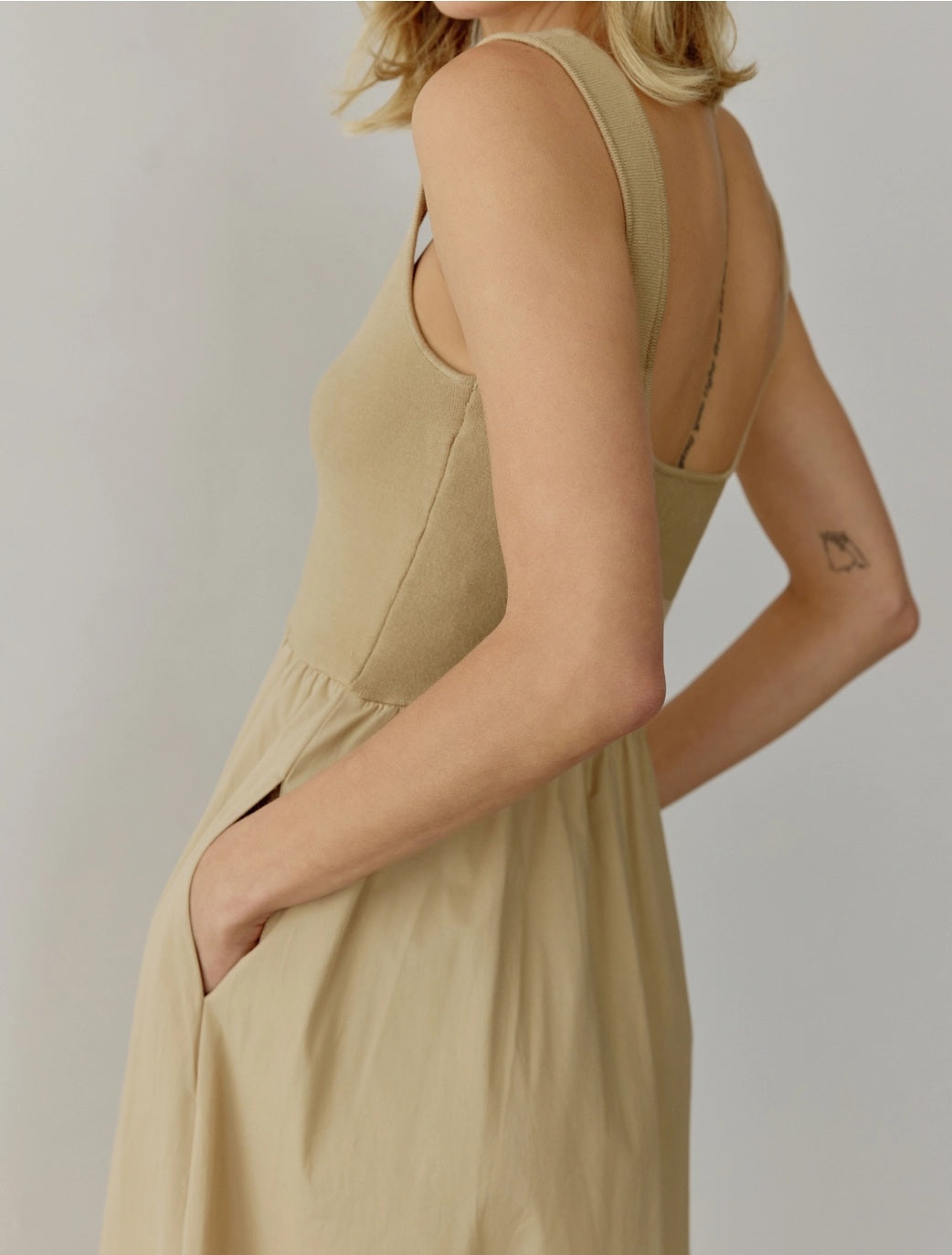 All : Row, The Lucinda Maxi Midi Dress in Khaki - Boutique Dandelion
