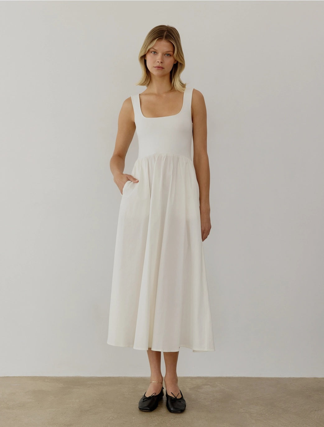 All : Row, The Lucinda Maxi Midi Dress in White - Boutique Dandelion