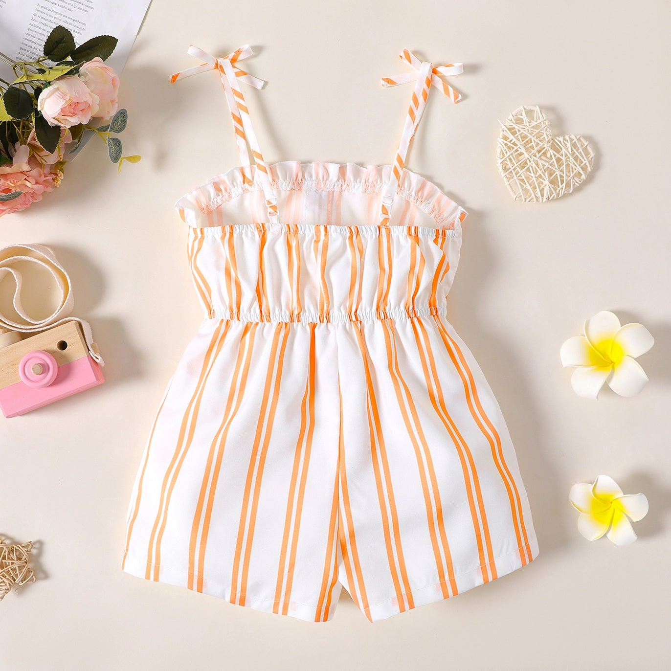 Bowknot Cami Romper For Toddler Girl