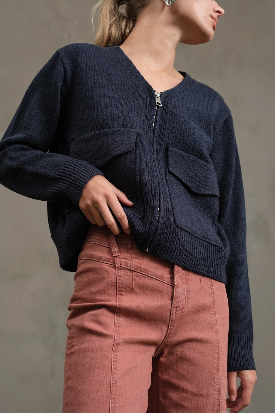 Utility Pocket Knit Zip-Up Cardigan – Boutique Dandelion