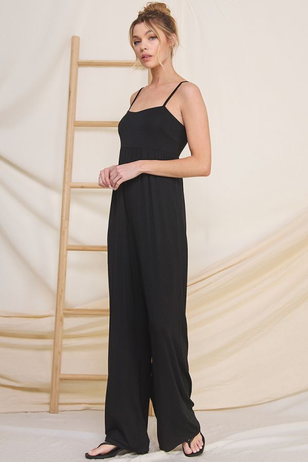 Butter Wide Leg Jumpsuit with Side Pockets