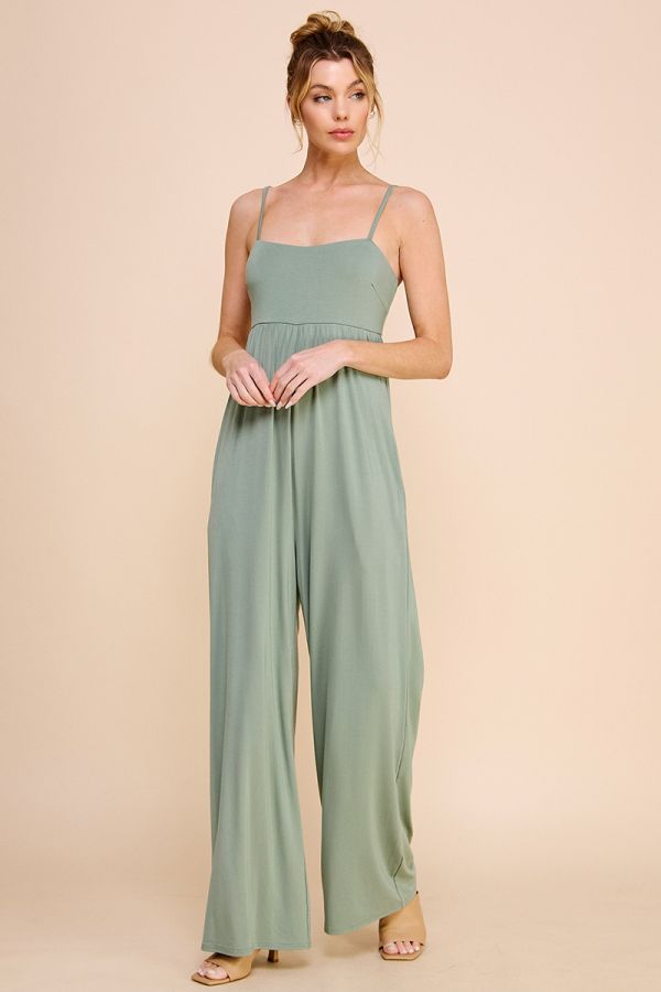Butter Wide Leg Jumpsuit with Side Pockets