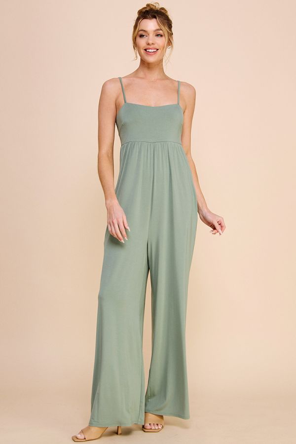 Butter Wide Leg Jumpsuit with Side Pockets