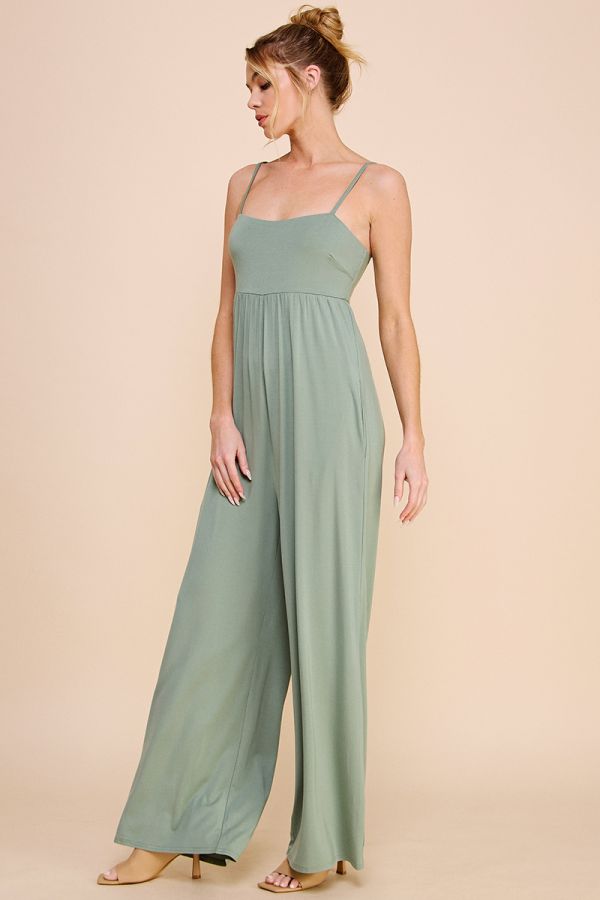 Butter Wide Leg Jumpsuit with Side Pockets