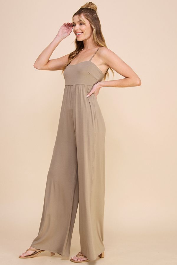 Butter Wide Leg Jumpsuit with Side Pockets