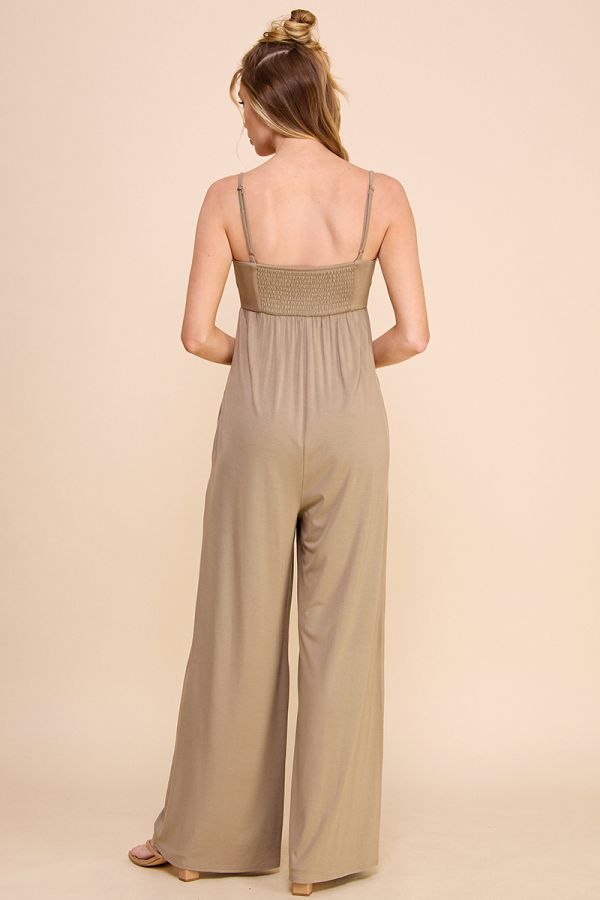 Butter Wide Leg Jumpsuit with Side Pockets