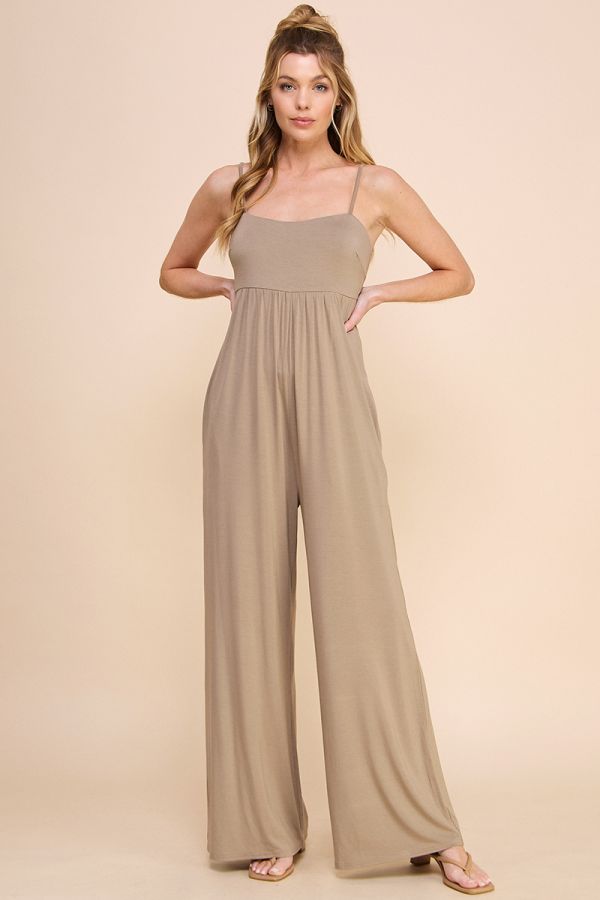 Butter Wide Leg Jumpsuit with Side Pockets