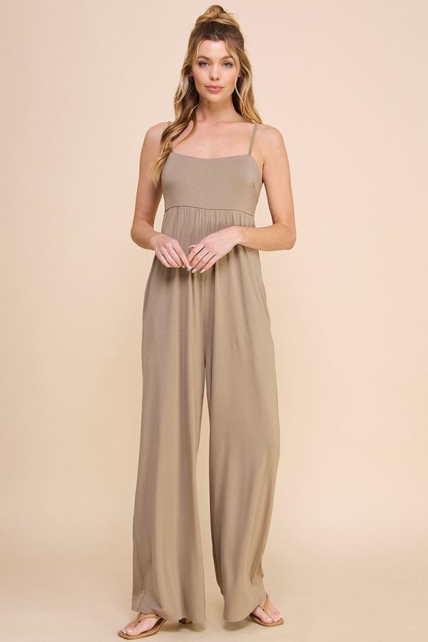 Butter Wide Leg Jumpsuit with Side Pockets