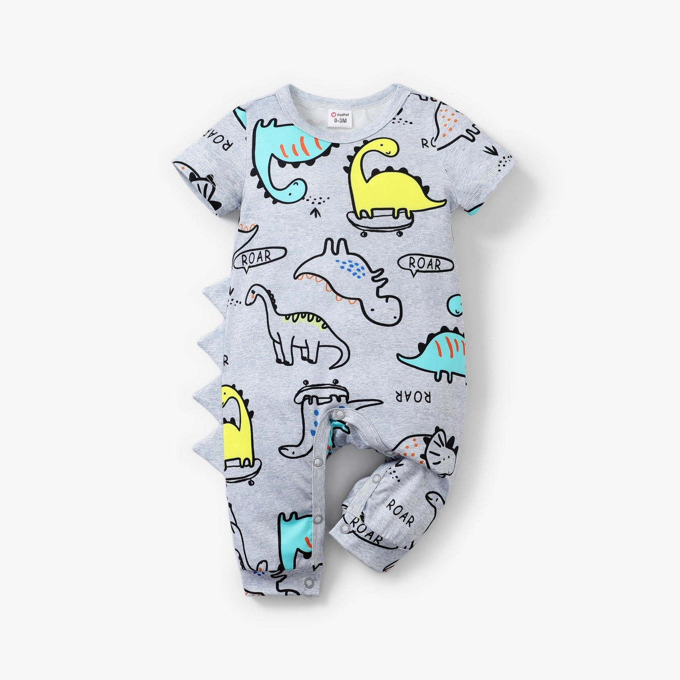 Baby Dinosaur Pattern Short Sleeve Jumpsuit