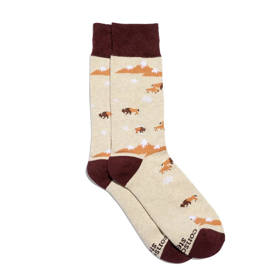 Conscious Step, Socks That Protect Bison - Boutique Dandelion - Beloved Bison