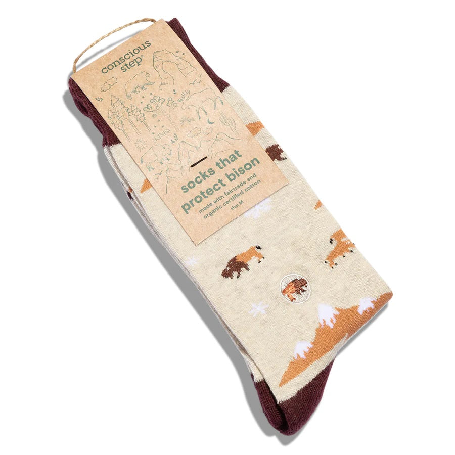 Conscious Step, Socks That Protect Bison - Boutique Dandelion - Beloved Bison