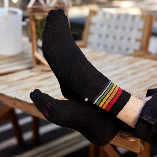 Conscious Step, Quarter Socks That Save LGBTQ Lives - Classic Rainbow Stripes