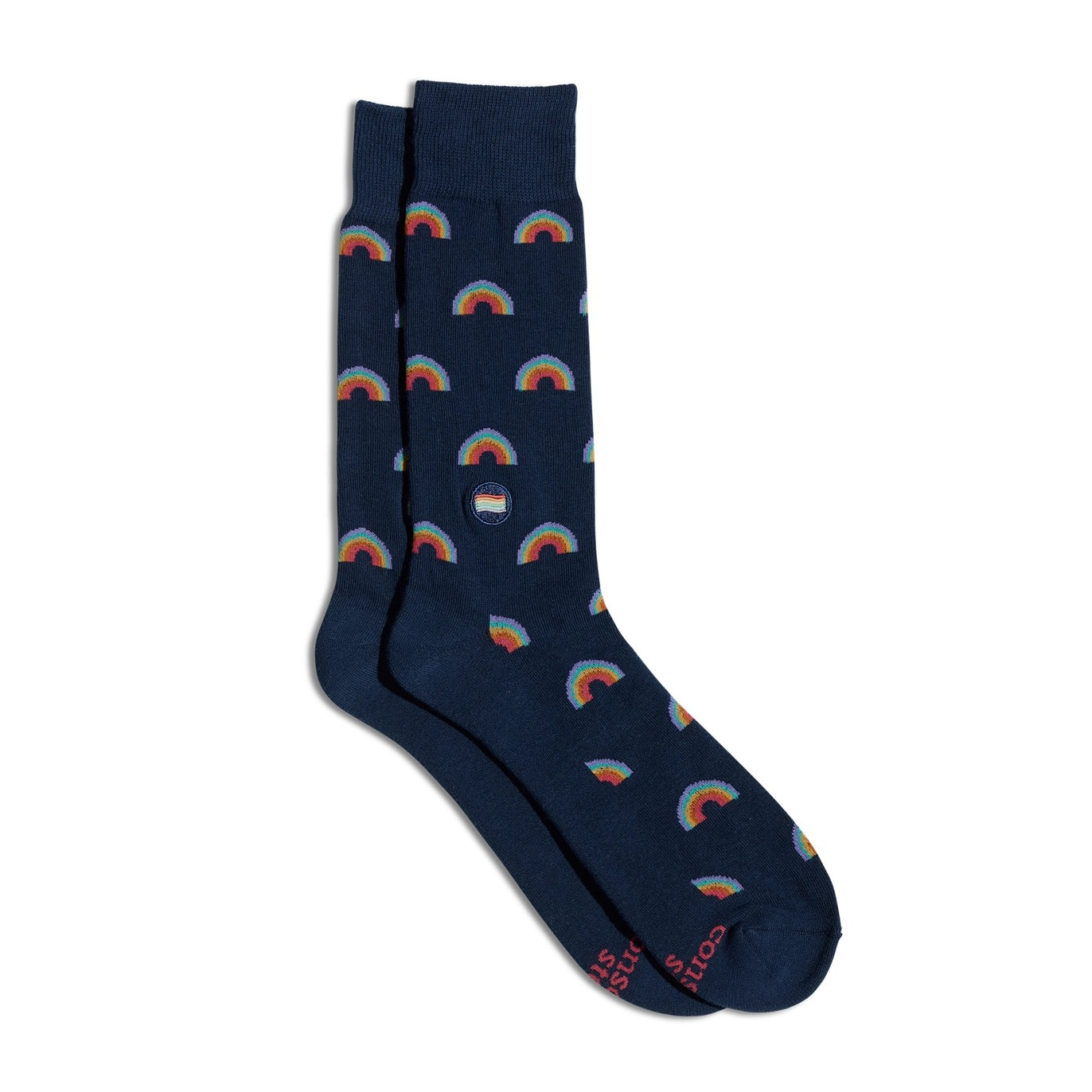 Conscious Step, Socks That Save LGBTQ Lives - Navy Rainbows