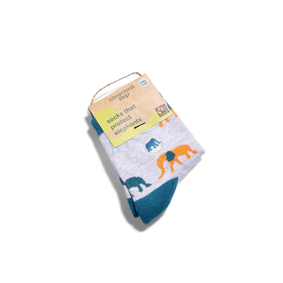 Conscious Step, Kids' Socks That Protect Elephants - Majestic Elephants - Boutique Dandelion