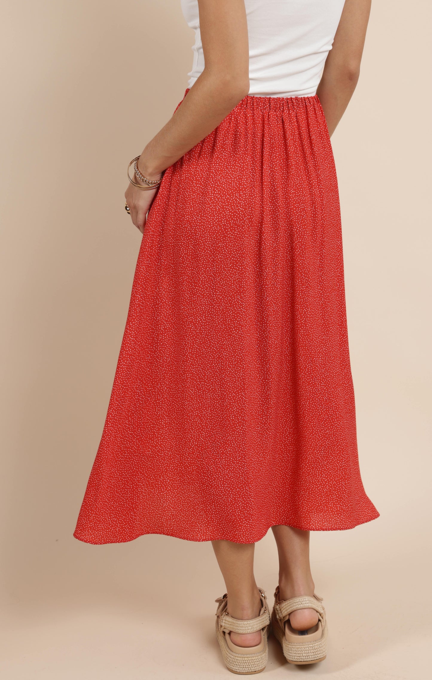 Sadie & Sage, Nina Elastic Waist Flowy Midi Skirt