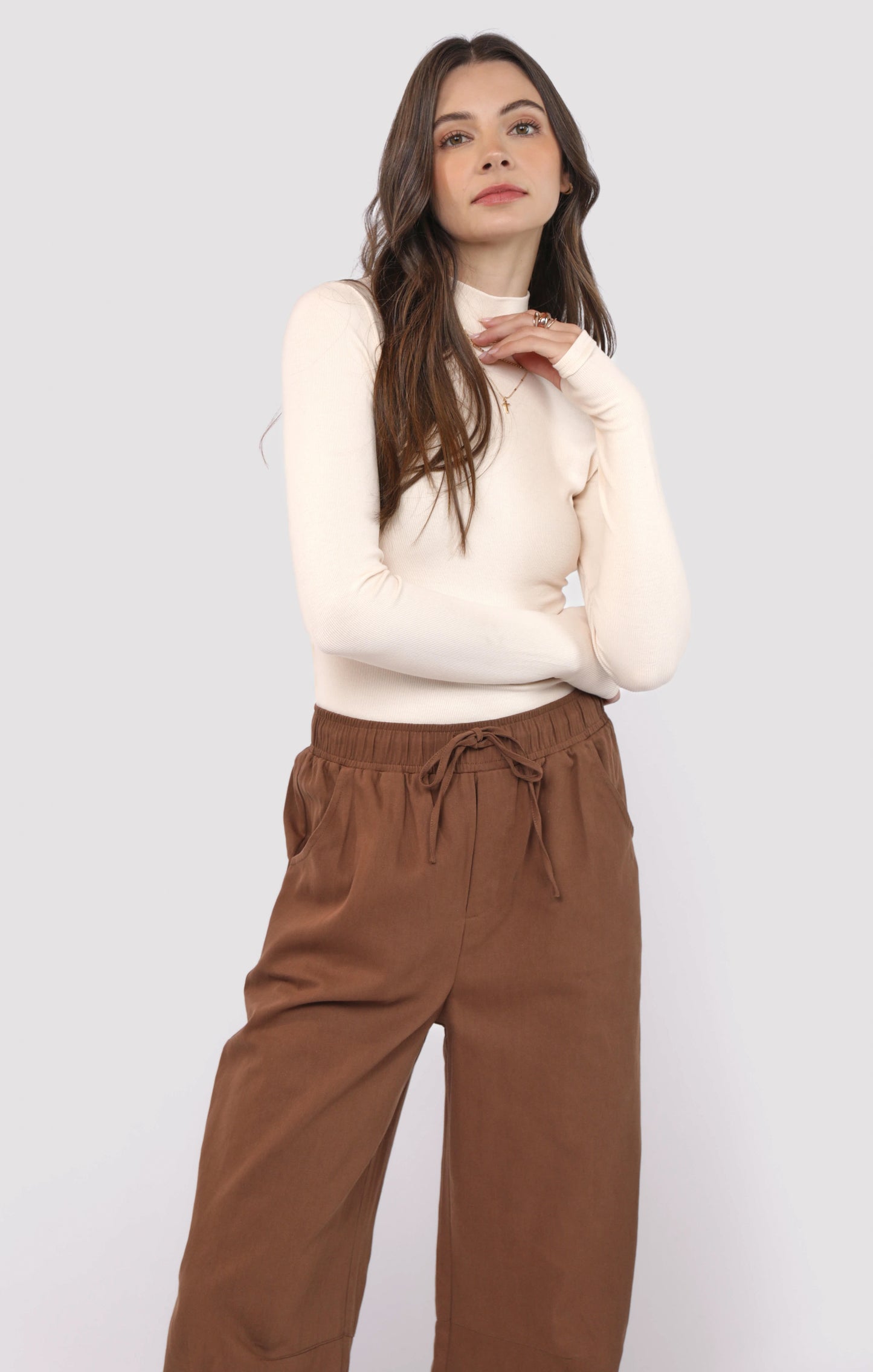 Ronan Mock Neck Top With Thumbhole