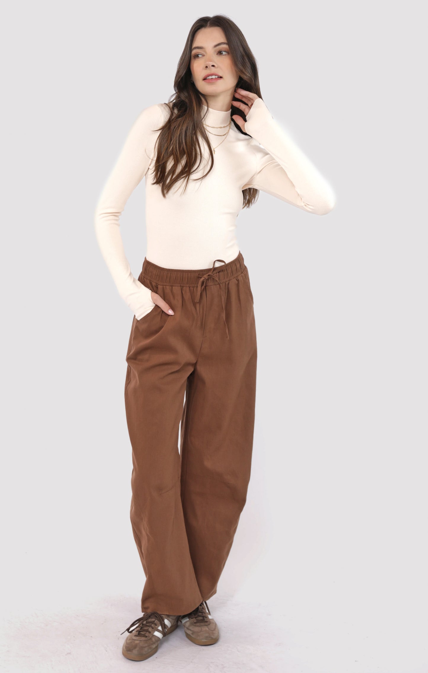 Ronan Mock Neck Top With Thumbhole