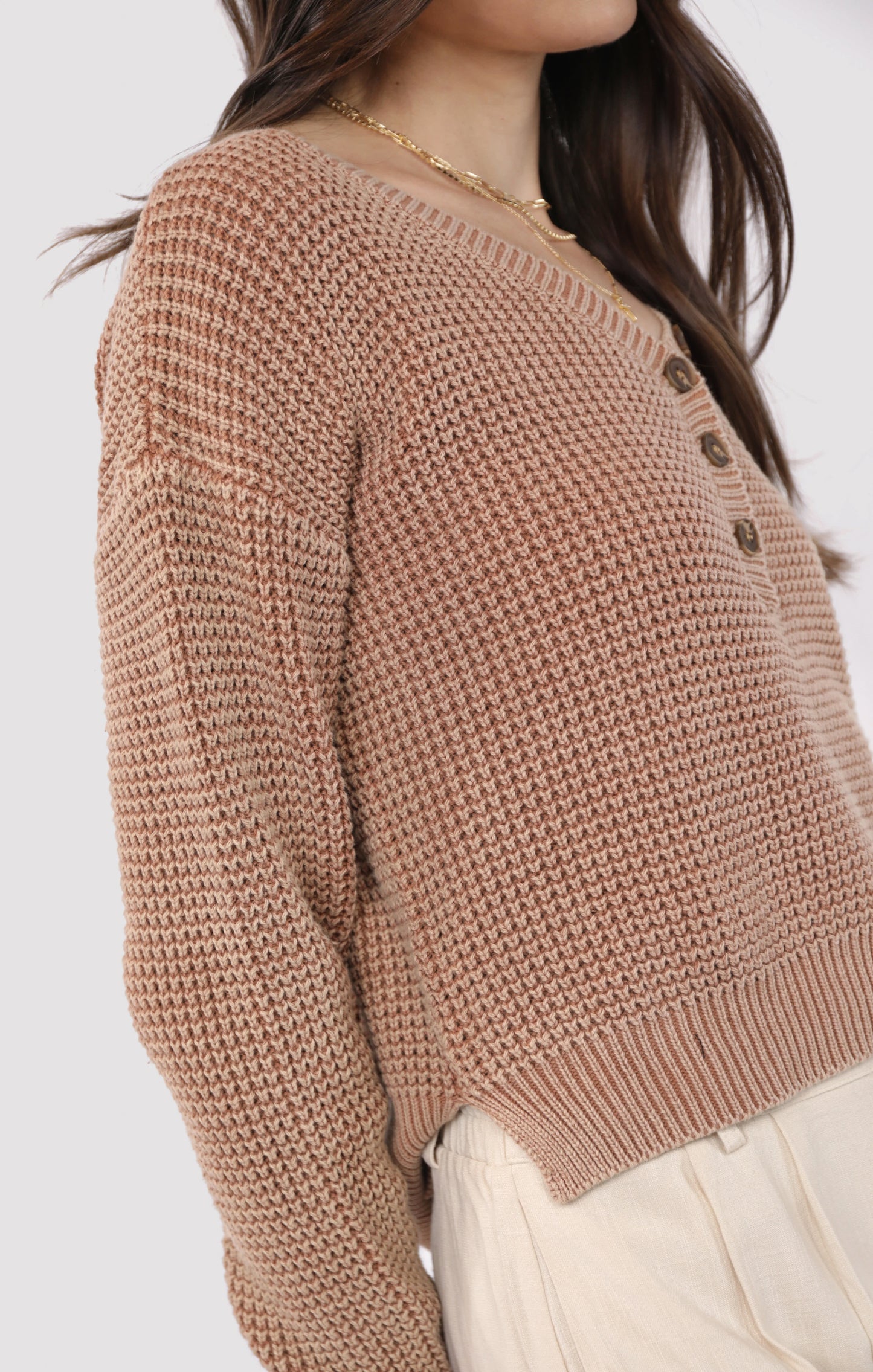 Brixton Button Detail Mineral Washed Sweater