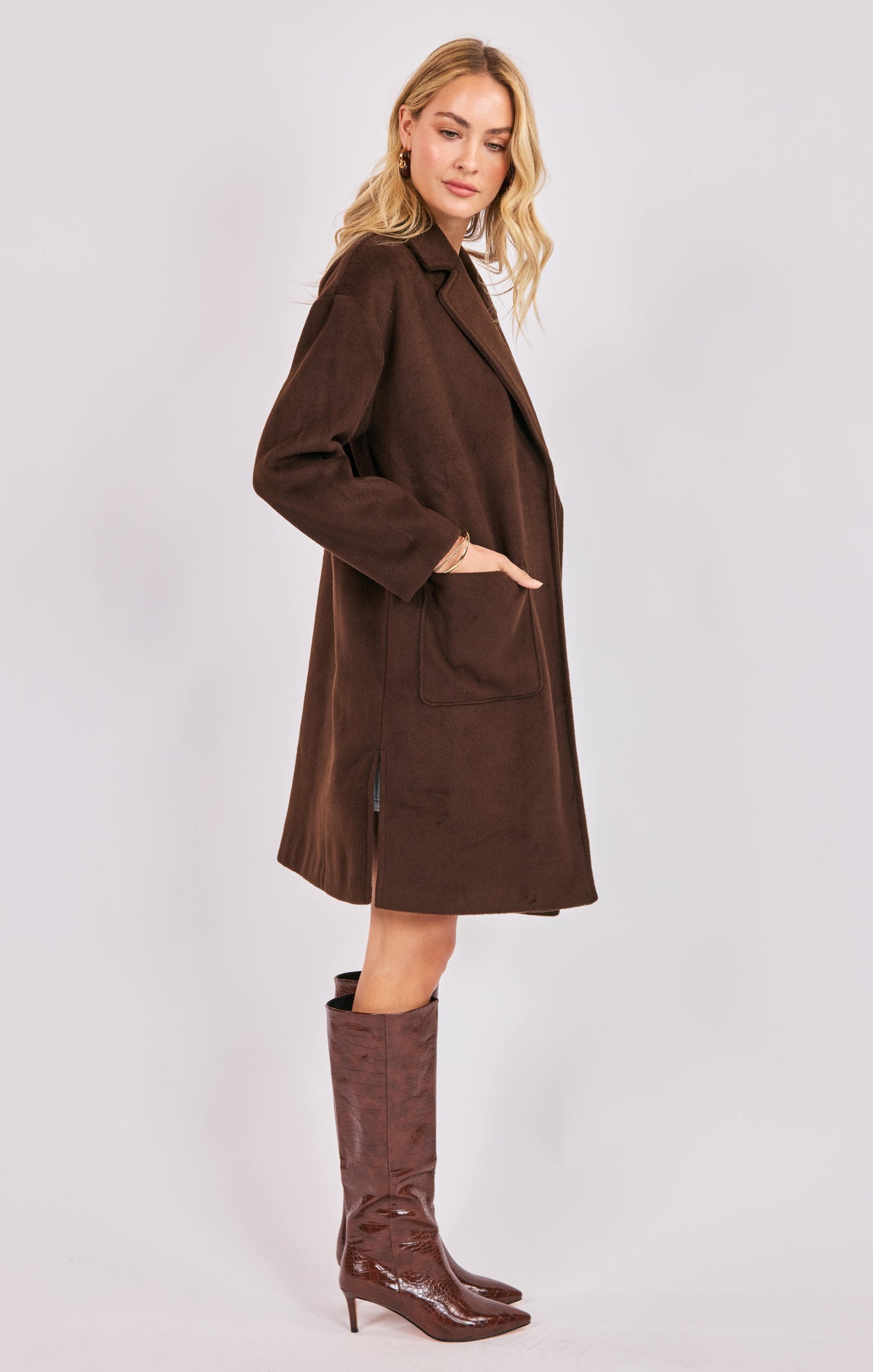 Livia Open Front Long Coat