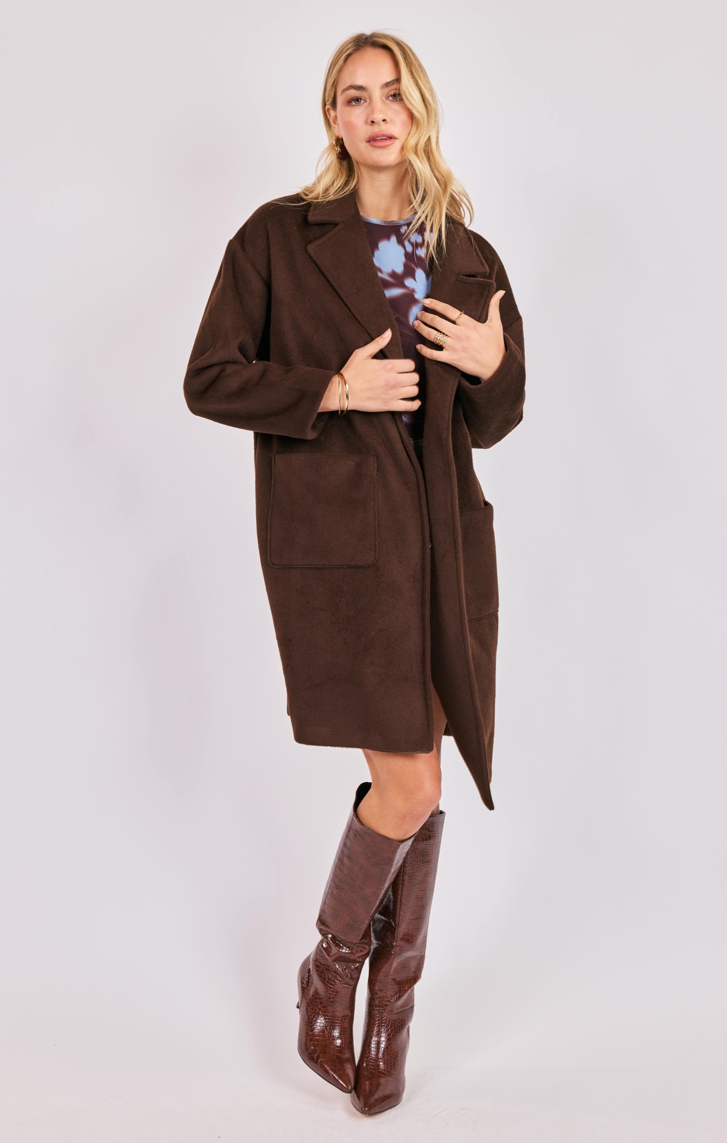 Livia Open Front Long Coat