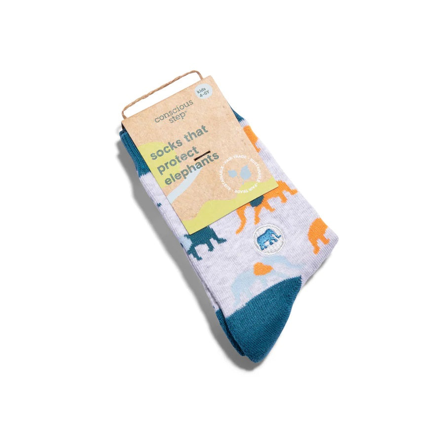 Conscious Step, Kids' Socks That Protect Elephants - Majestic Elephants - Boutique Dandelion