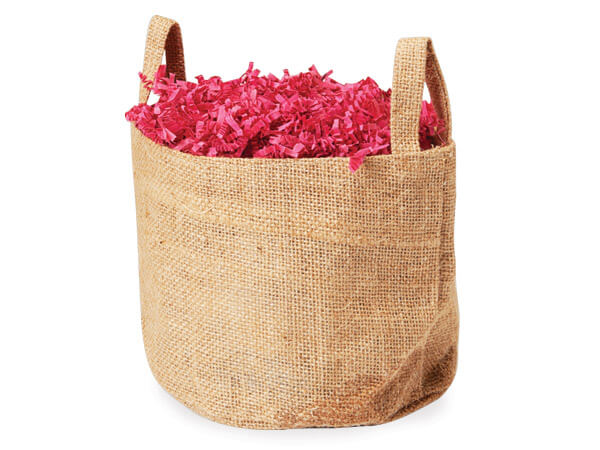 Burlap Round Bag with Handles