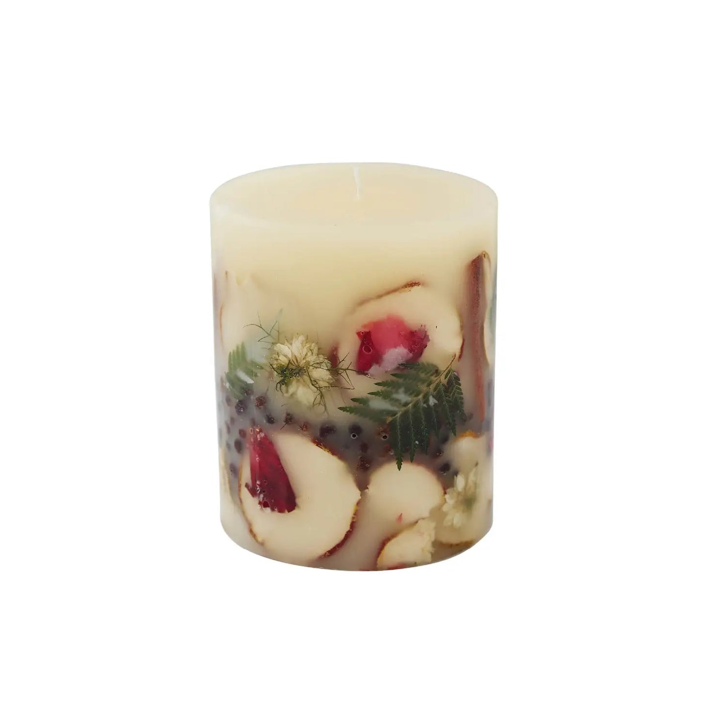 Rosy Rings, Spicy Apple Small Round Botanical Candle - Boutique Dandelion