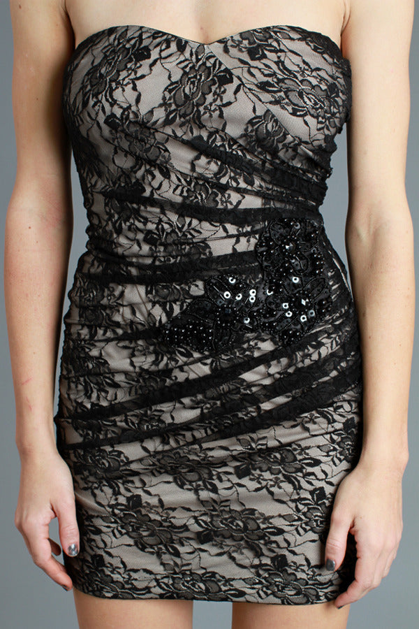Sequin Accent Lace Dress, Dresses, Nikibiki, Boutique Dandelion - Boutique Dandelion