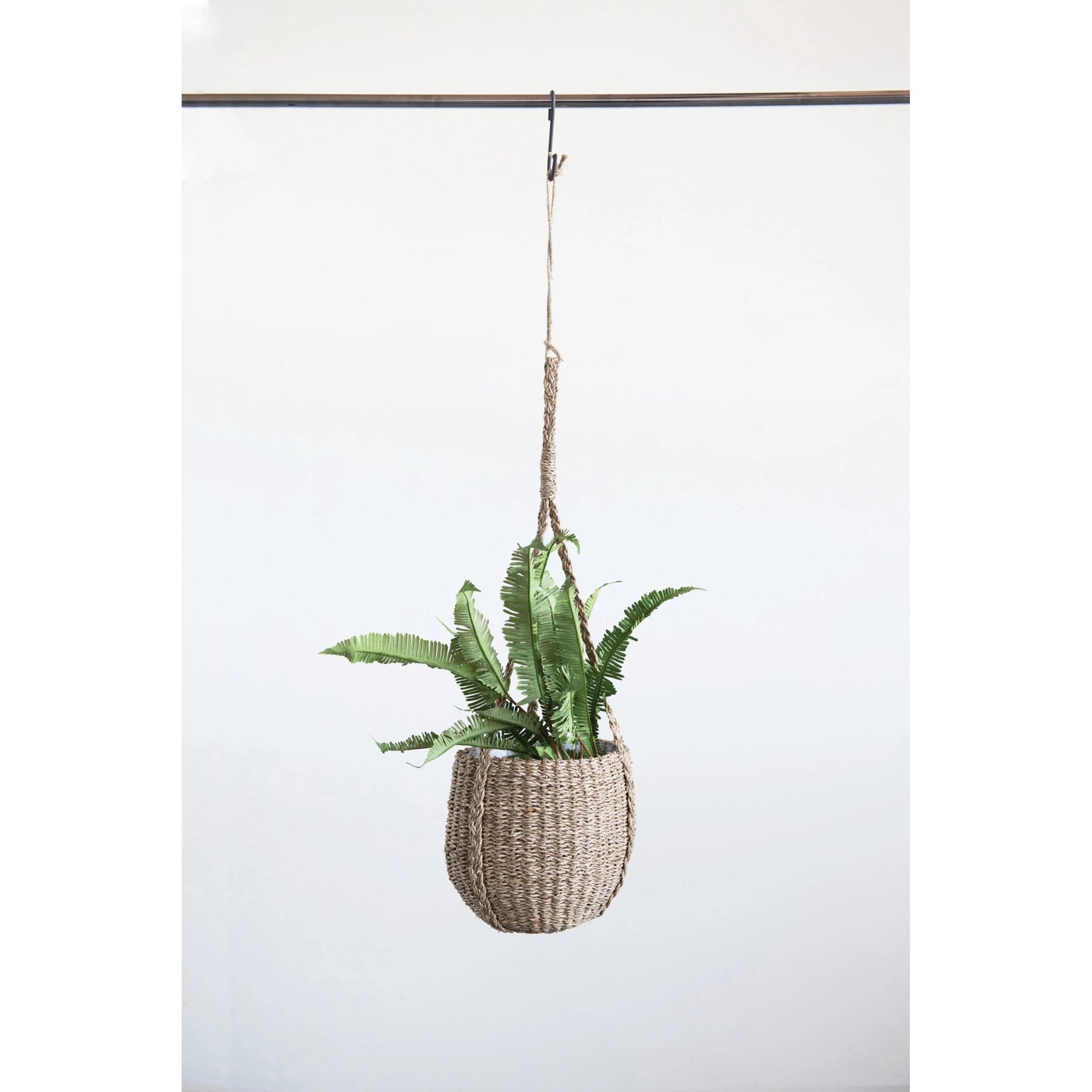 Handwoven Hanging Basket Planter with Plastic Lining