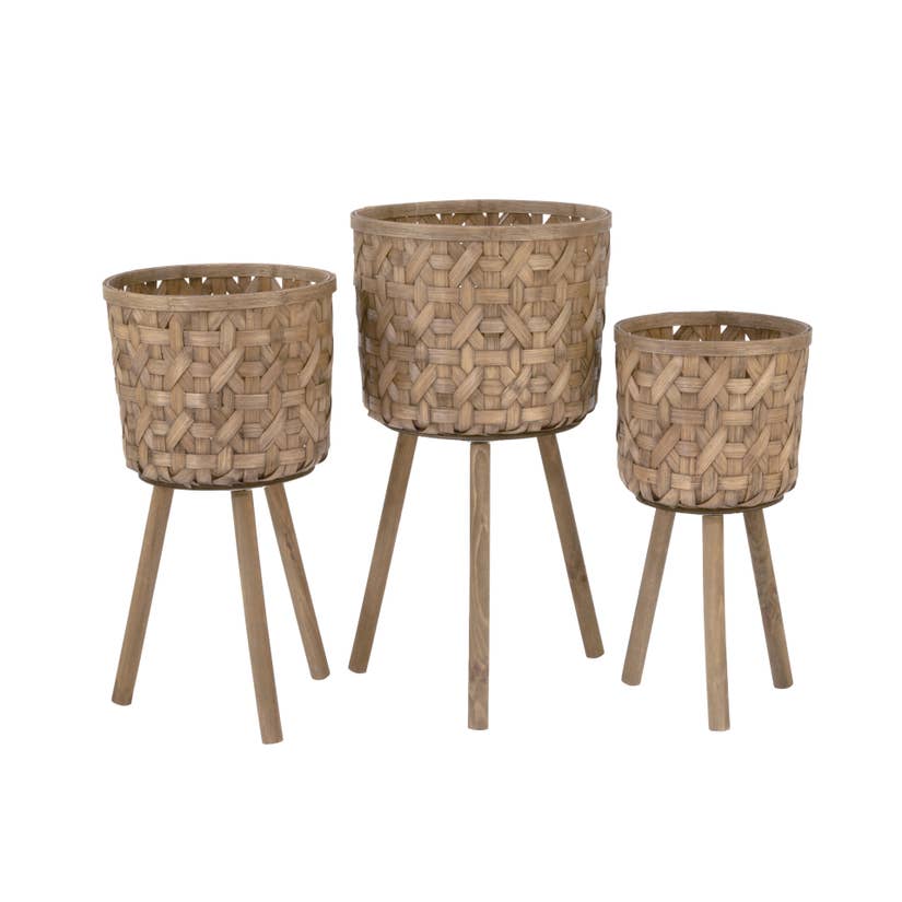 Natural Wood Bin Planter