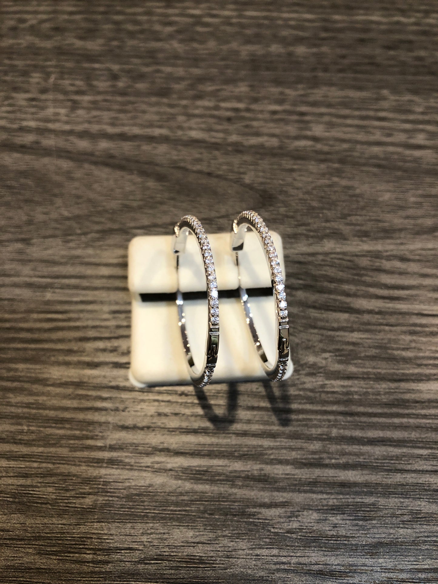 Large Hoop CZ Earrings