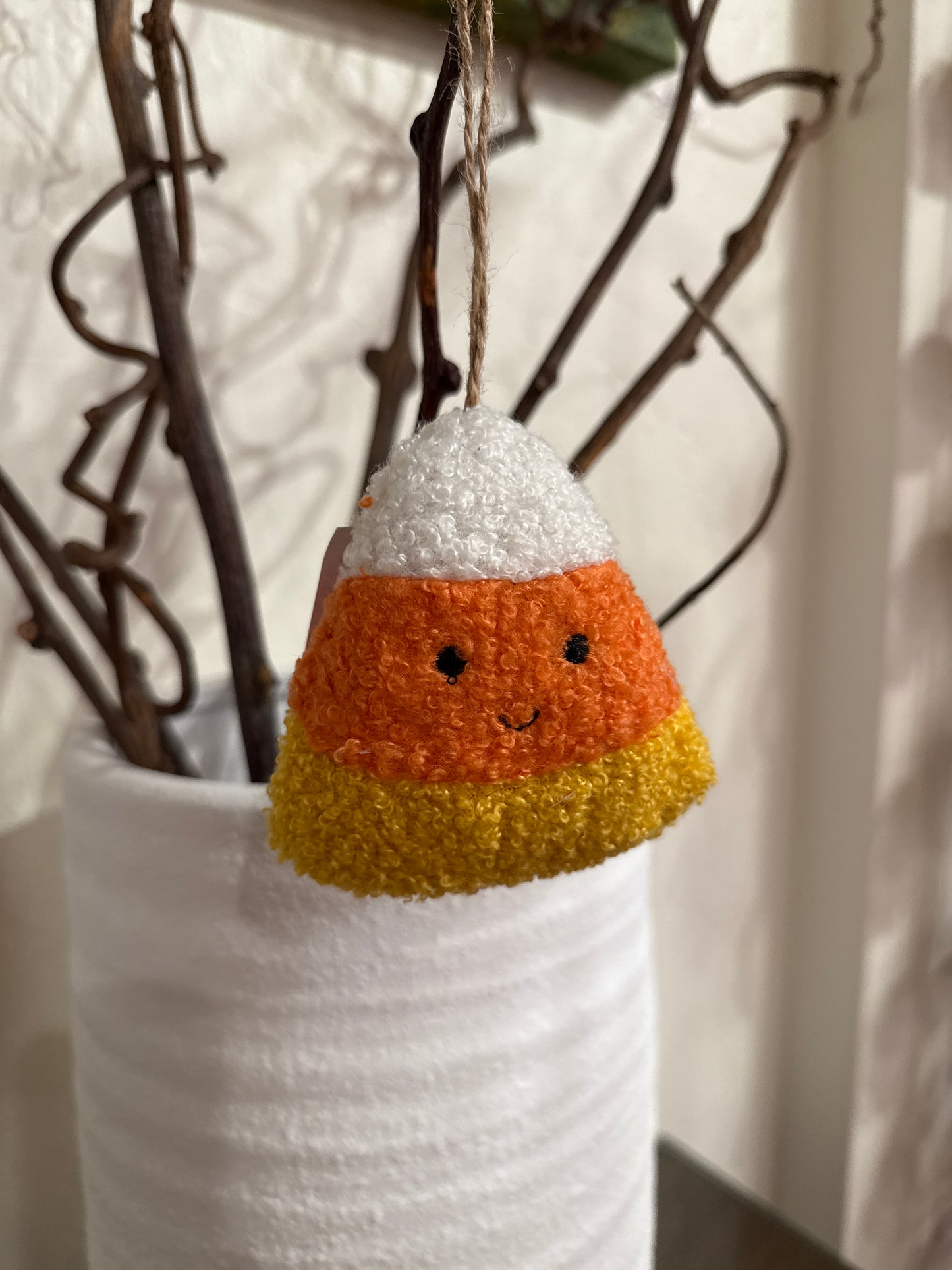 Candy Corn Halloween Plush Ornament