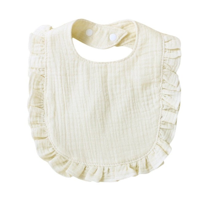 Organic Cotton Ruffle Trim Baby Bib