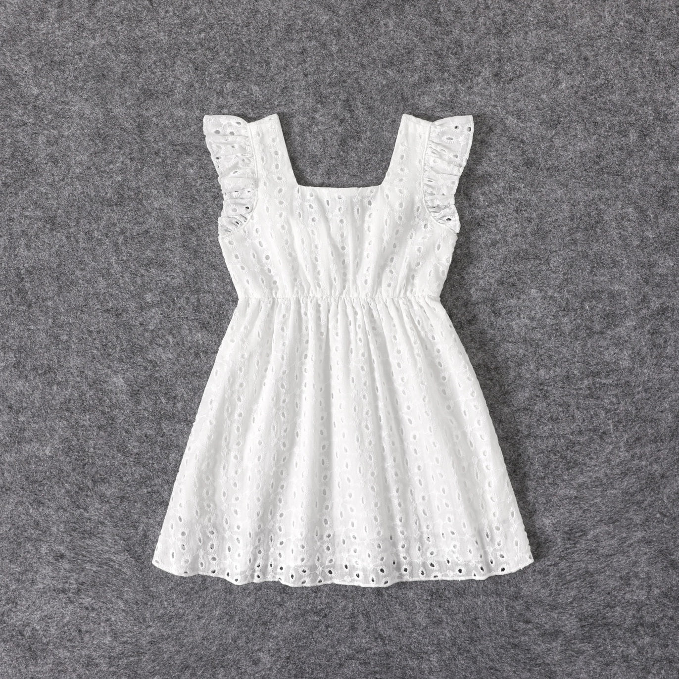 Sleeveless Cotton Eyelet Embroidery Dress