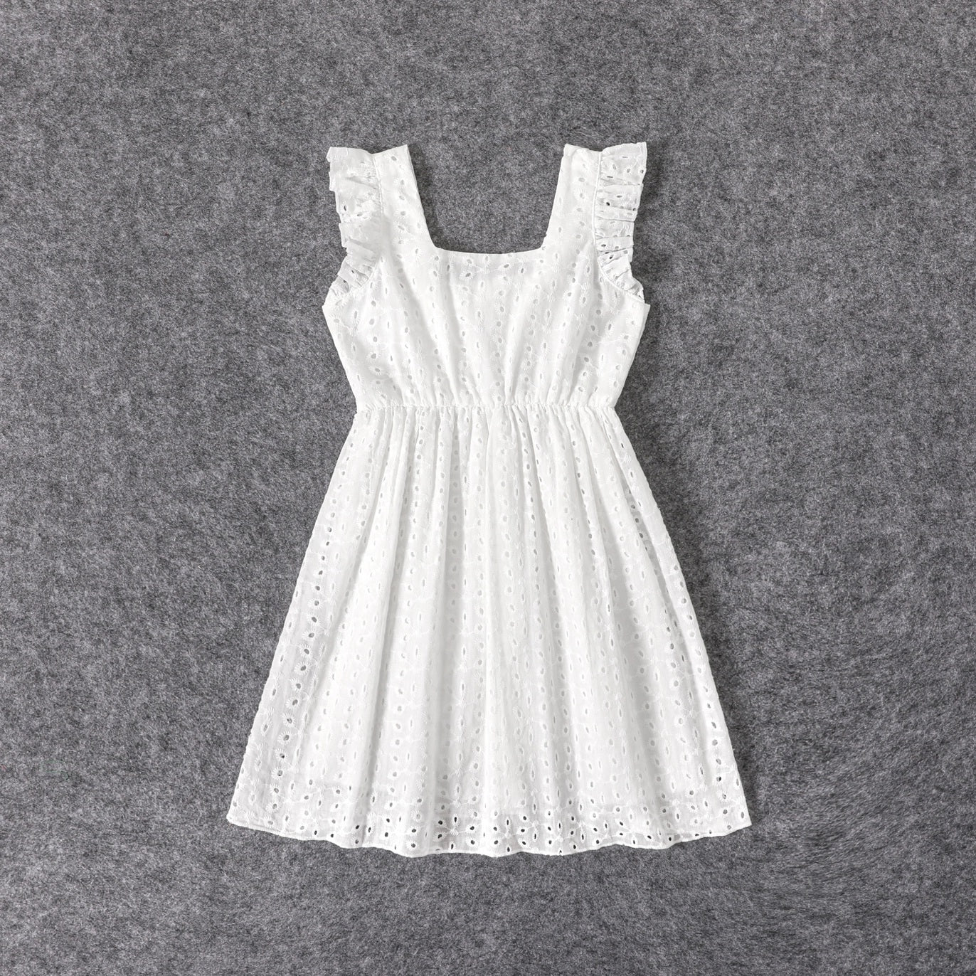 Sleeveless Cotton Eyelet Embroidery Dress
