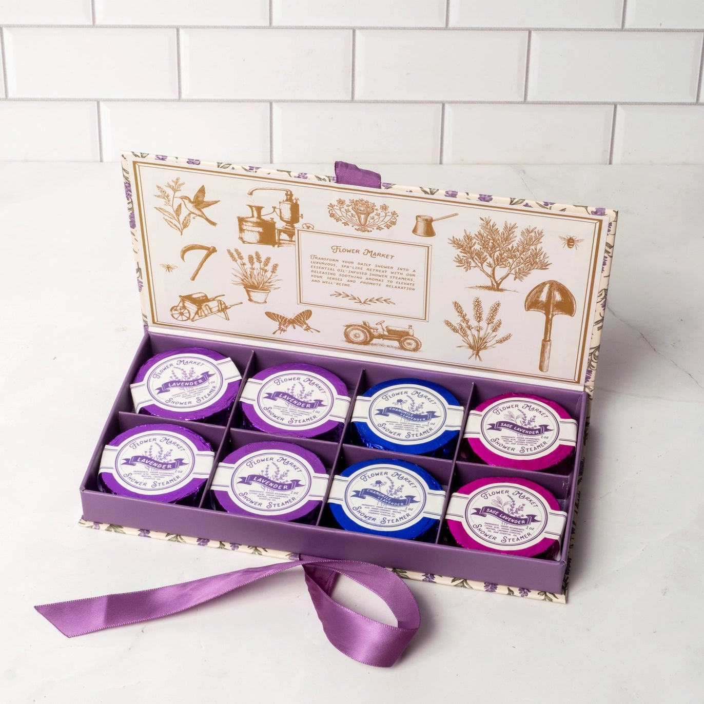 Lavender Shower Steamers 8-Pack | Spa Aromatherapy Gift Set