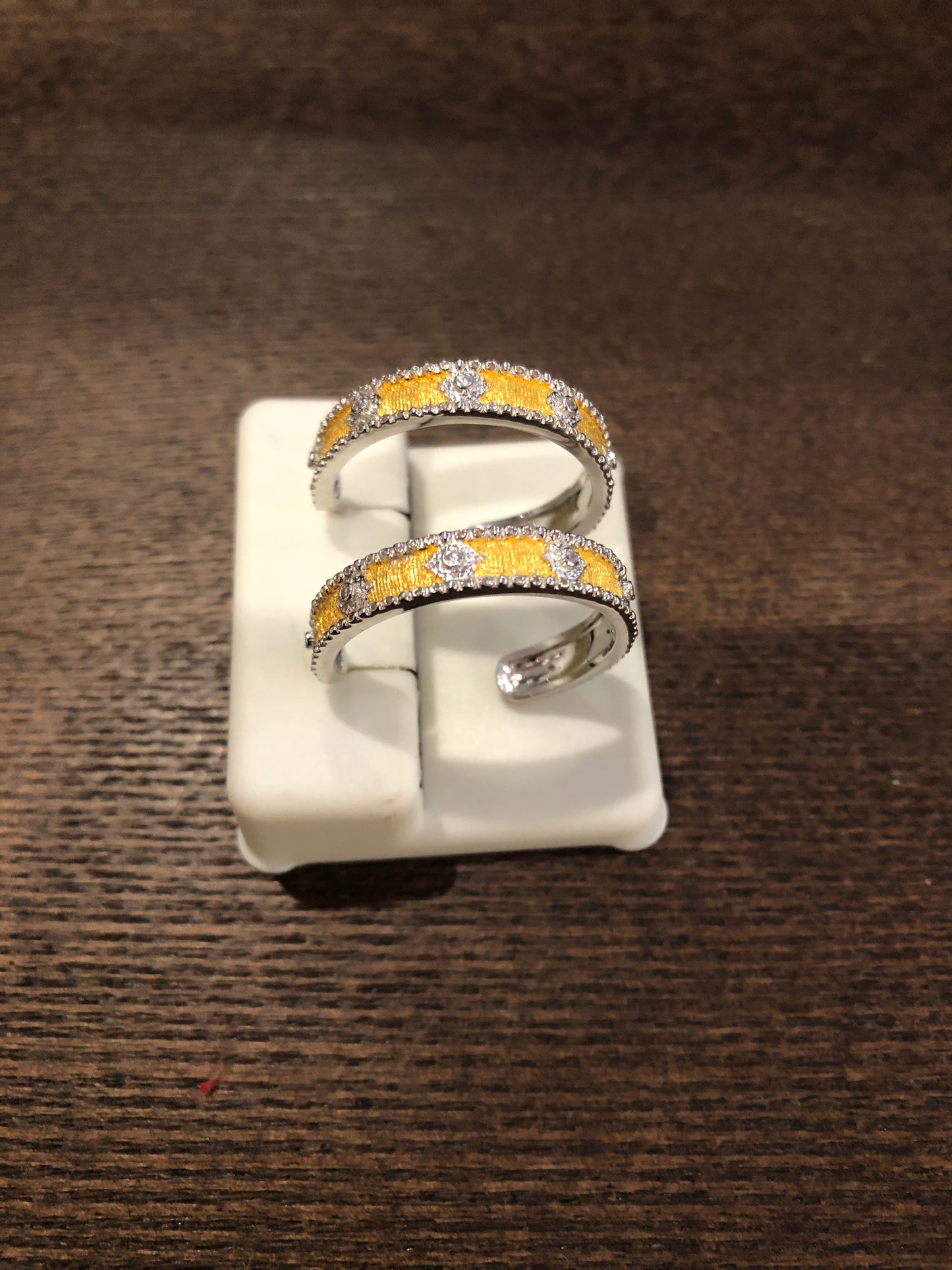 Medium Two Tone Hoop Earrings