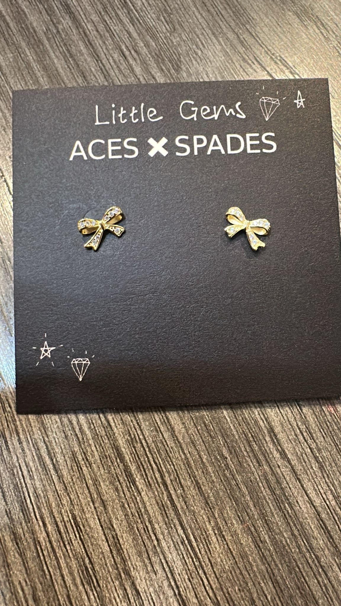 Aces x Spades, Bow Earrings