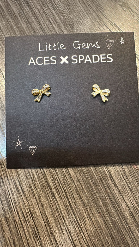 Aces x Spades, Bow Earrings