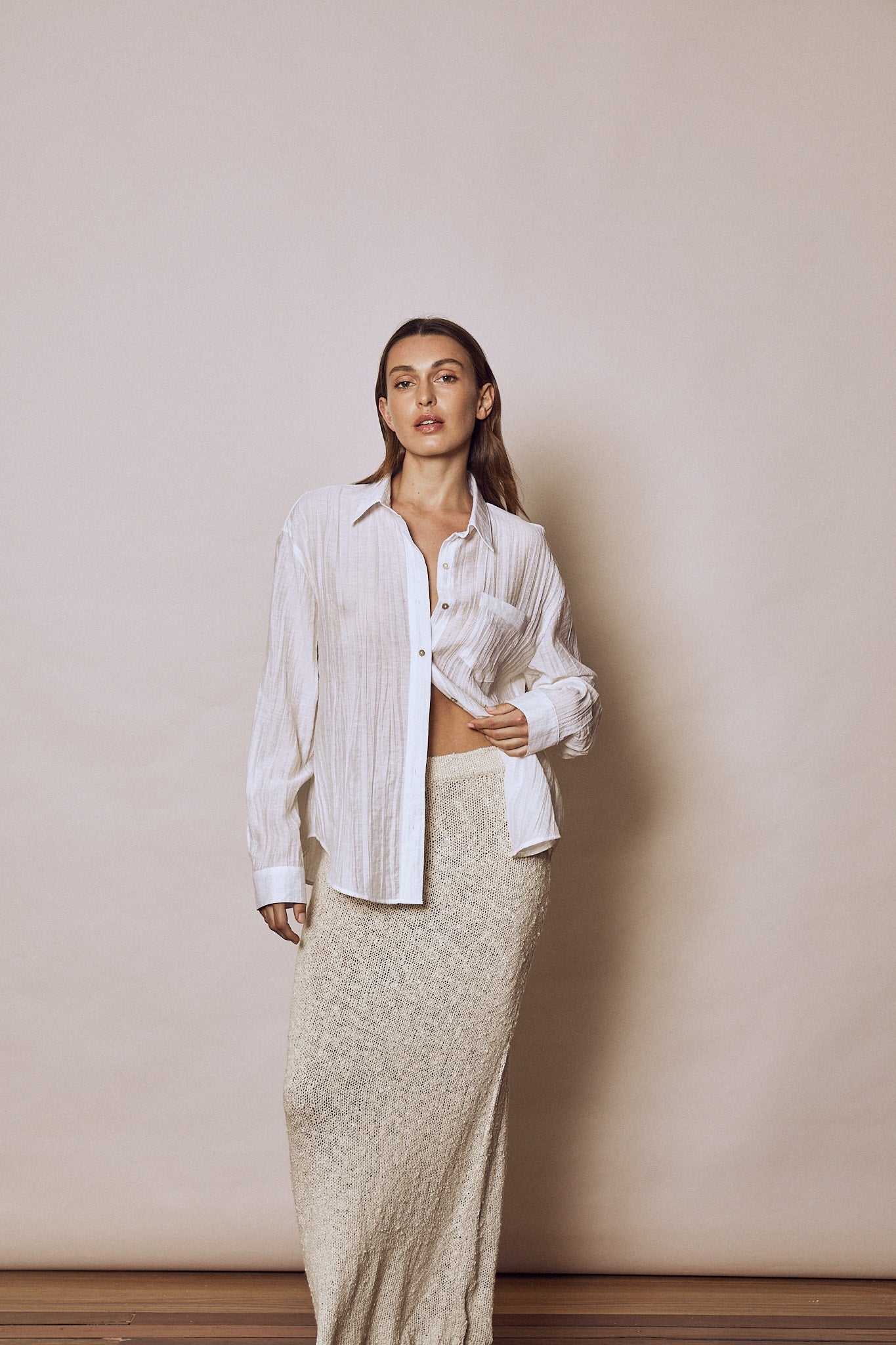 Little Lies, Button Back Shirt in Ivory - Boutique Dandelion