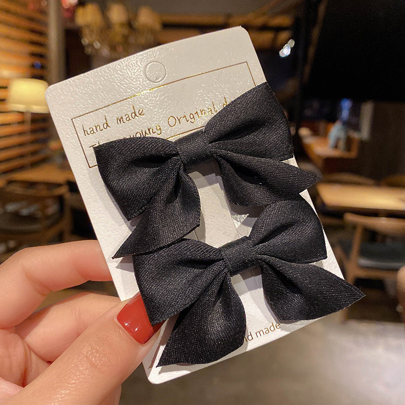Solid Bowknot Hair Clip For Girls